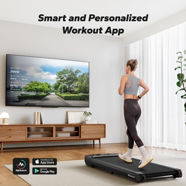 MERACH Walking Pad, 2.75HP Quiet Under Desk Treadmills for Home, Portable Walking Treadmill with Magnetic Remote Control, LED Display, APP - Image 4