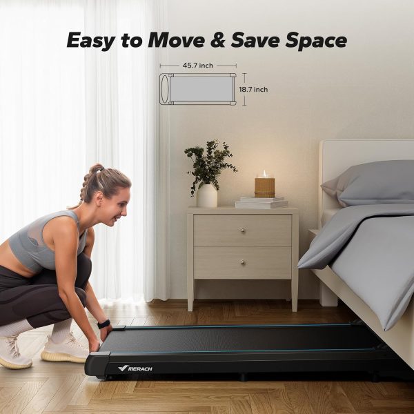 MERACH Walking Pad, 2.75HP Quiet Under Desk Treadmills for Home, Portable Walking Treadmill with Magnetic Remote Control, LED Display, APP - Image 5