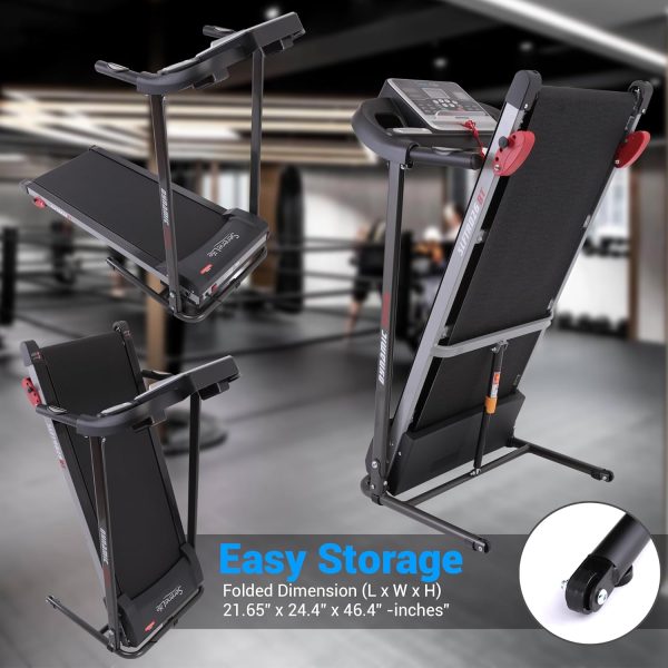 SereneLife Folding Treadmill - Foldable Home Fitness Equipment with LCD for Walking & Running - Cardio Exercise Machine - Preset and Adjustable Programs - Bluetooth Connectivity - Image 7