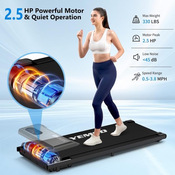 Walking Pad, Walking Pad Treadmill 330 lb Capacity，3 in 1 Portable Under Desk Treadmill for Home and Office with Remote Control, LED Display - Image 3