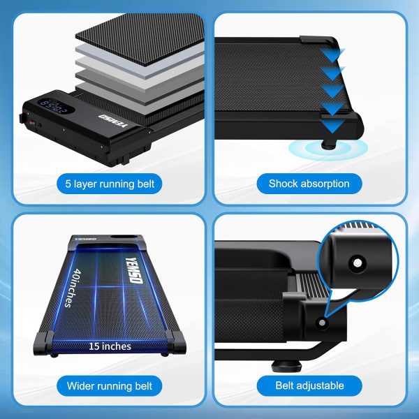 Walking Pad, Walking Pad Treadmill 330 lb Capacity，3 in 1 Portable Under Desk Treadmill for Home and Office with Remote Control, LED Display - Image 8